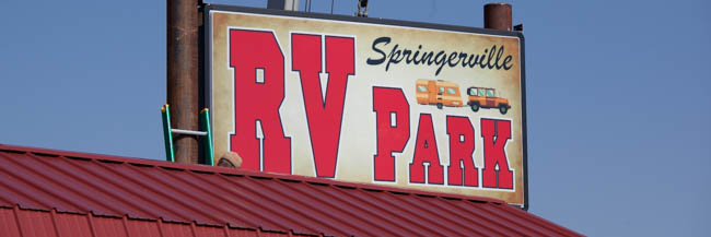 Springerville RV Park Road Sign